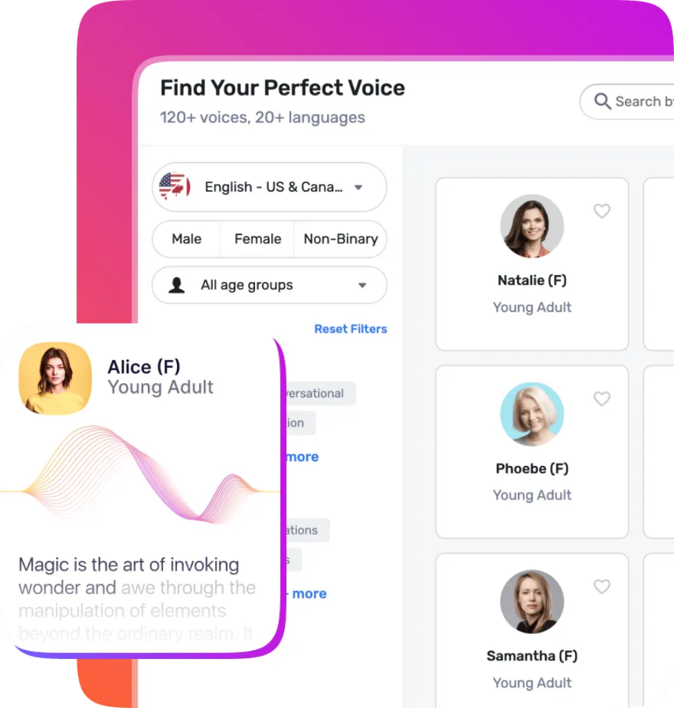 Large Library of Realistic Voices